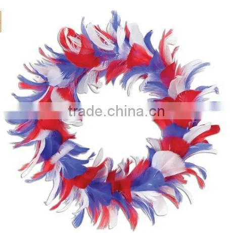 Feather Wreath (golden-yellow, orange, red) Party Accessory (1 count)