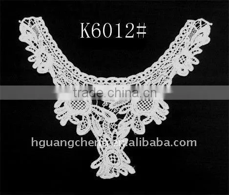 Customized crochet cotton printed lace fabric collar neck designs