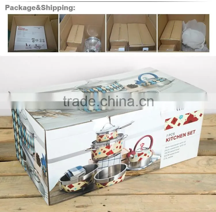 high quality 7 pcs enamel cookware set with best price