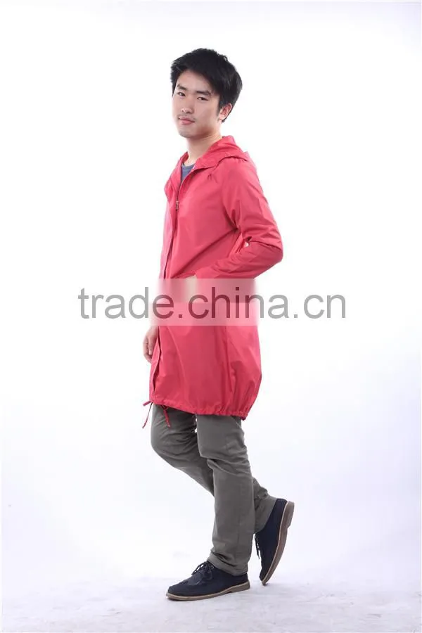 long red pvc raincoat for men