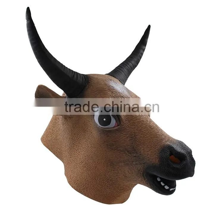 Manufacturers Full Head Rubber Animal Latex OX Bull Mask Halloween Minotaur Party Masks