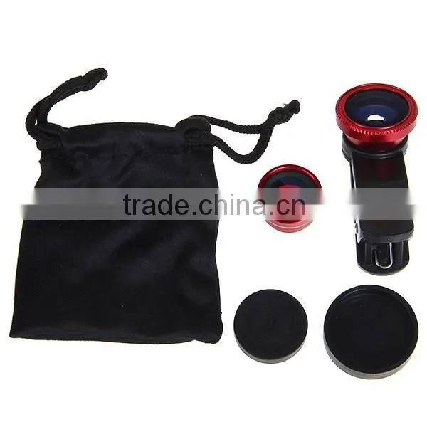 Universal 3in1 Clip Lens Fisheye+Macro+Wide Angle For Smartphones Tablets