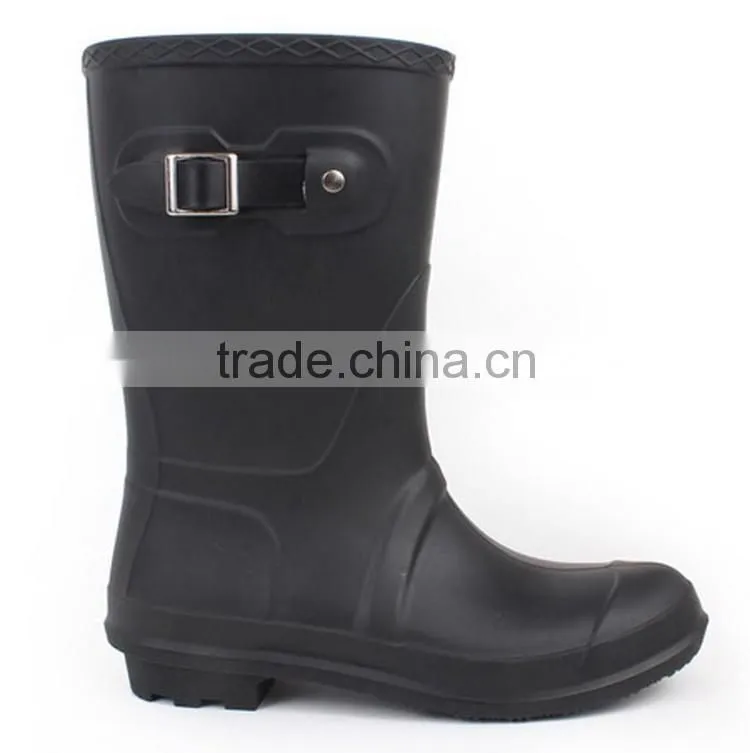 Colourful buckle clear pvc cheap plastic rain boots for women