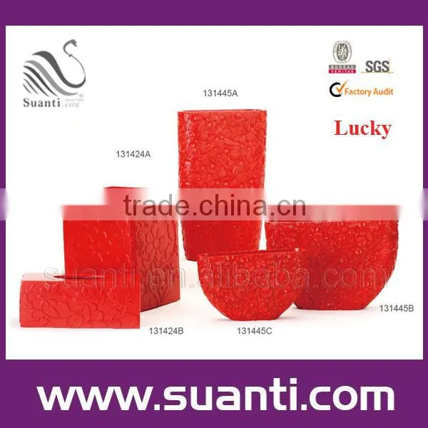 Fashion and modern wedding gift red vase and tissue box