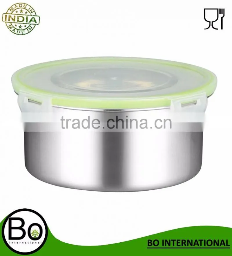 ecofriendly food use stainless steel food storage box with PE lid