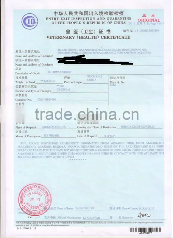 Beeswax supplier beeswax cheap price with good quality