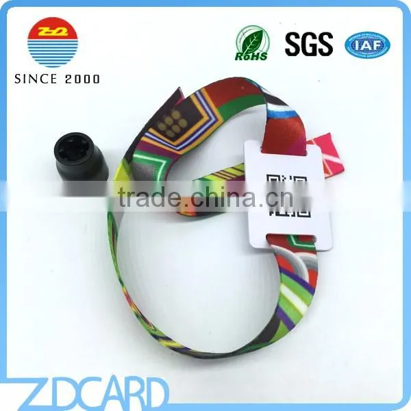 13.56MHz RFID Woven Fabric Bracelet with NTAG213 Chip