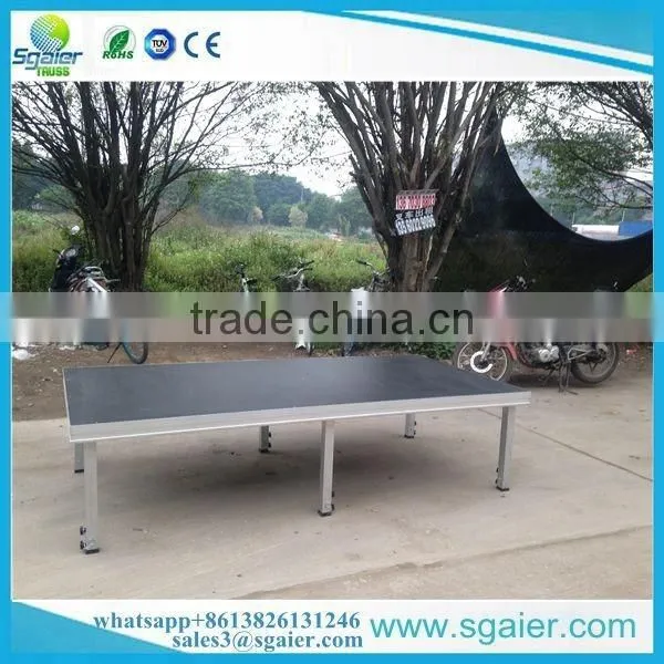 Small size 4ft x 4ft aluminum stage round leg , adjustable performance stages