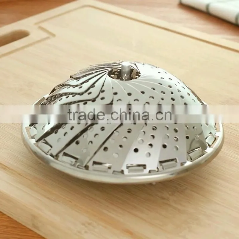Stainless Steel Foldable Food Vegetable Steamers Basket Kitchen Cooking Veggie Collapsible Insert Healthy Adjustable Steamer