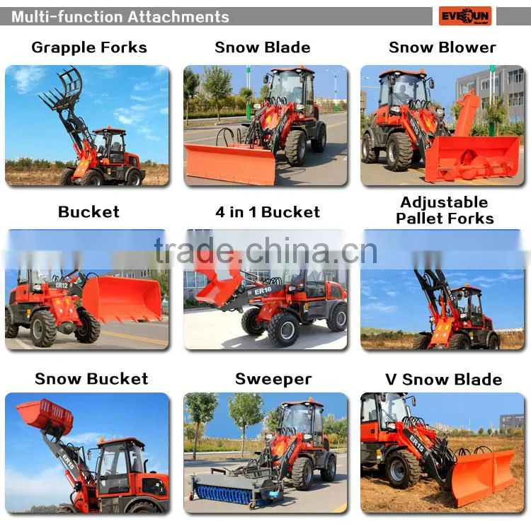 ER20 Everun Brand Farming Machine Small Wheel Loader With Front End loader Bucket