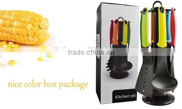 HF-217 7pcs New designed practical colorful nylon kitchen cooking utensils set