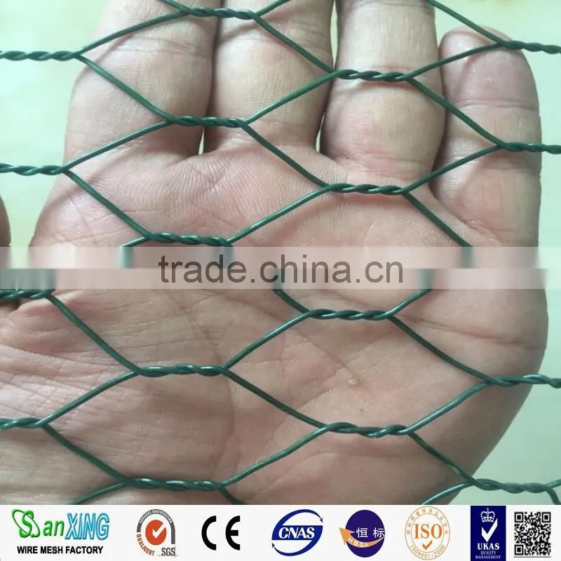 Green Chicken Wire Mesh PVC Coated Hexagonal Wire