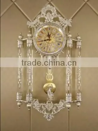 Excellent Silver Plated Copper Wall Clock, Decorative Wall Hanging Pendulum Clock