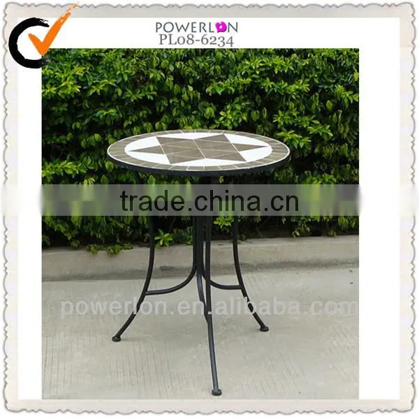 Folding Antirust Wrought Irons Mosaic Table