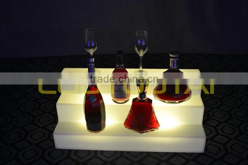 Unbroken high quality PE LED light up wine Holder/strong plastic wine display/bar furniture LTT-SF05A