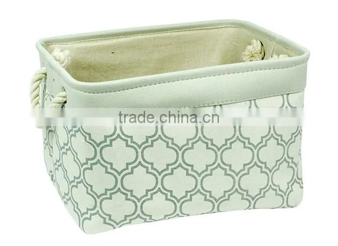 Store More / OEM Weaving Foldable Sundry Storage Bin With Cotton Rope Handle