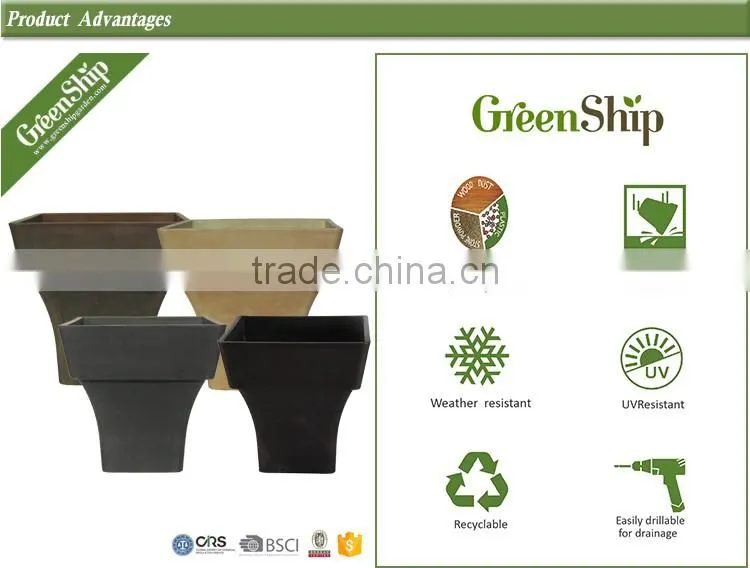 10FA30 Biodegradable Outdoor Decorative Plastic Flower Pot/Planter/ 10 years lifetime