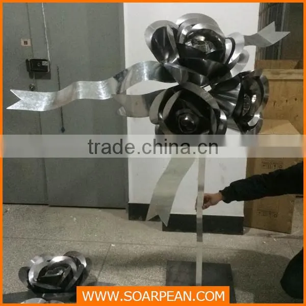 Customized Decorative Red Metal Rose Flower
