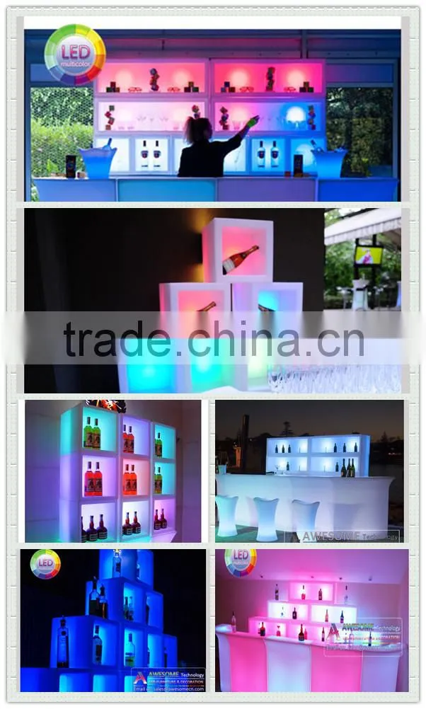 modern led stairs illuminated wedding liquor bottle display shelf