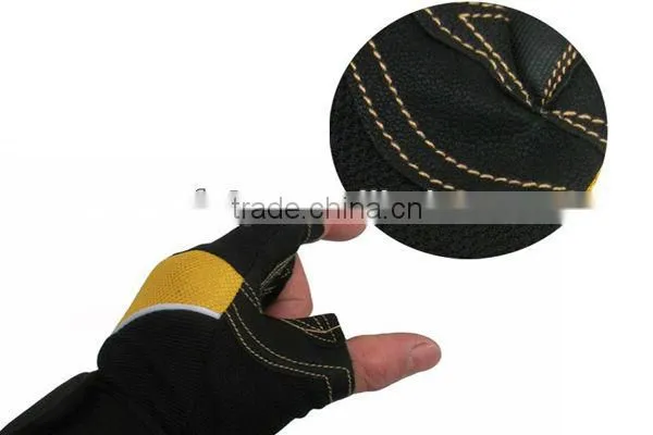 Custom Leather weightlifting workout gloves