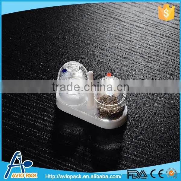 Low price airline clear salt and pepper shaker plastic grinder for meal