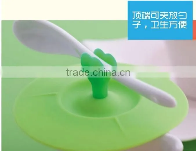 Fda universal Silicone Drink Cup Lids tea cup cover lids with scoop