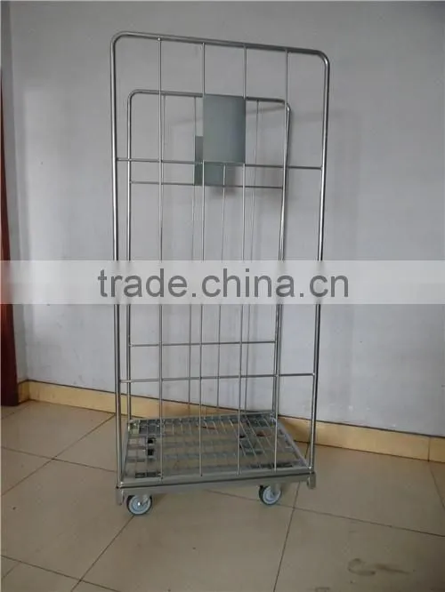 2 wall folding metal roll container/roll cage