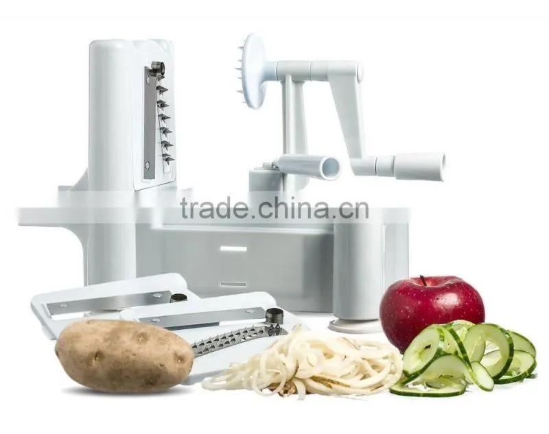 Tri Blade Plastic Spiral Fruit/Vegetable Slicer Spiralizer Bundle