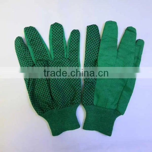 PVC Dotted Cotton Drill Safety Work Gloves