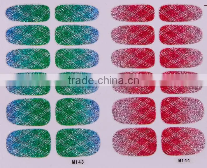 Hot Selling gradient color nail sticker for girls, Gradient nail stick Fashion Nail art Decals