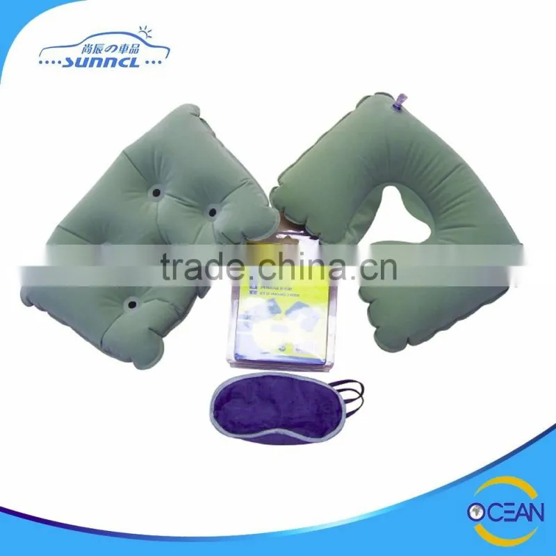 The Kit Inflatable Travel Neck Pillow with Pillow Cushion and Eye Mask