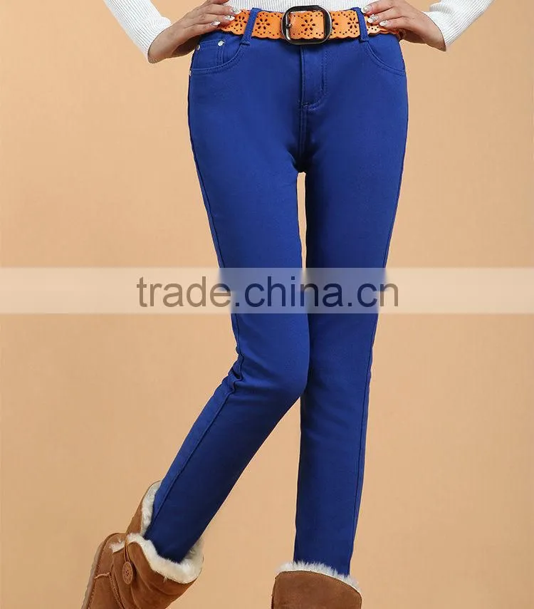 wholesale cheap price high quality Winter candy color Skinny Tight Zip Legging Stretch Pant Slim Jeggings Pencil Trouser
