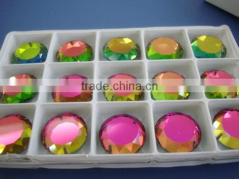 crystal button with two holes AB color