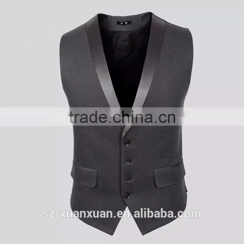 Custom fashion cotton waistcoat for men OEM design in China 2016