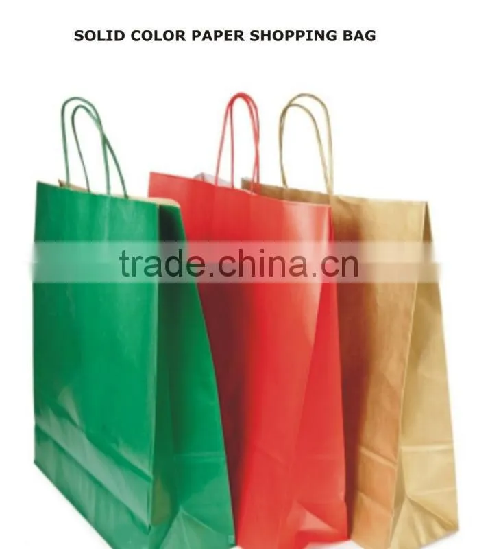 BROWN PAPER BAG WITH HANDLES / NAME AND LOGO PRINTED