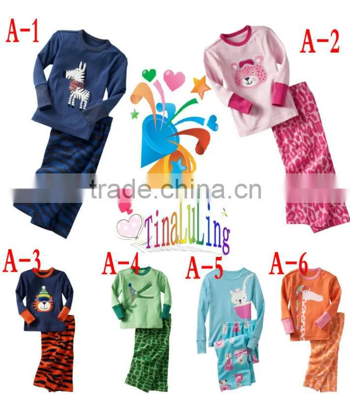 baby girls sky blue hello kitty cartoon pattern cotton pyjamas suits kids sleepwears children's nightgown