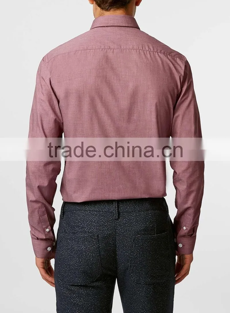 mens Burgundy Button Down Long Sleeve office Shirt