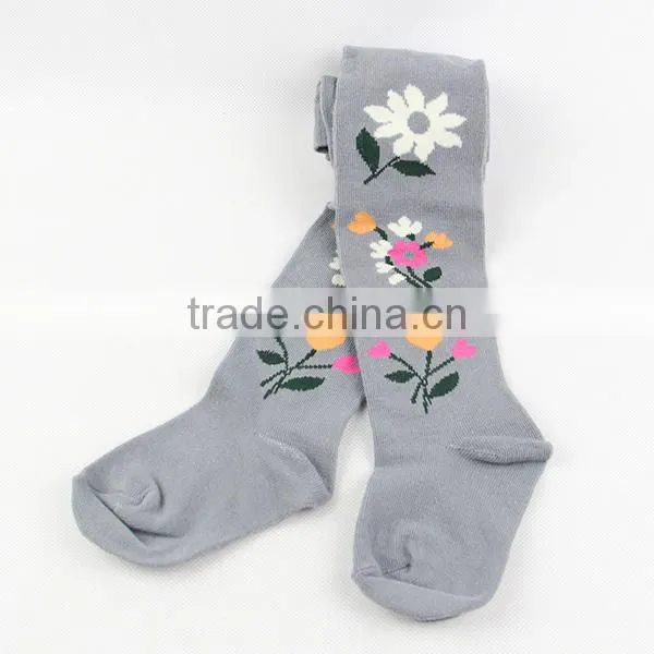 Little girl printed tights with nice flowers