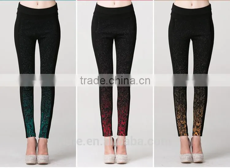 black body fitted jeans high waisted pants women with shinny decoration