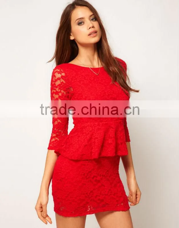 Dress Lace Peplum with Low Back