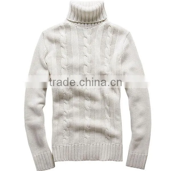 Men's fashion cable pullover turtle model sweater