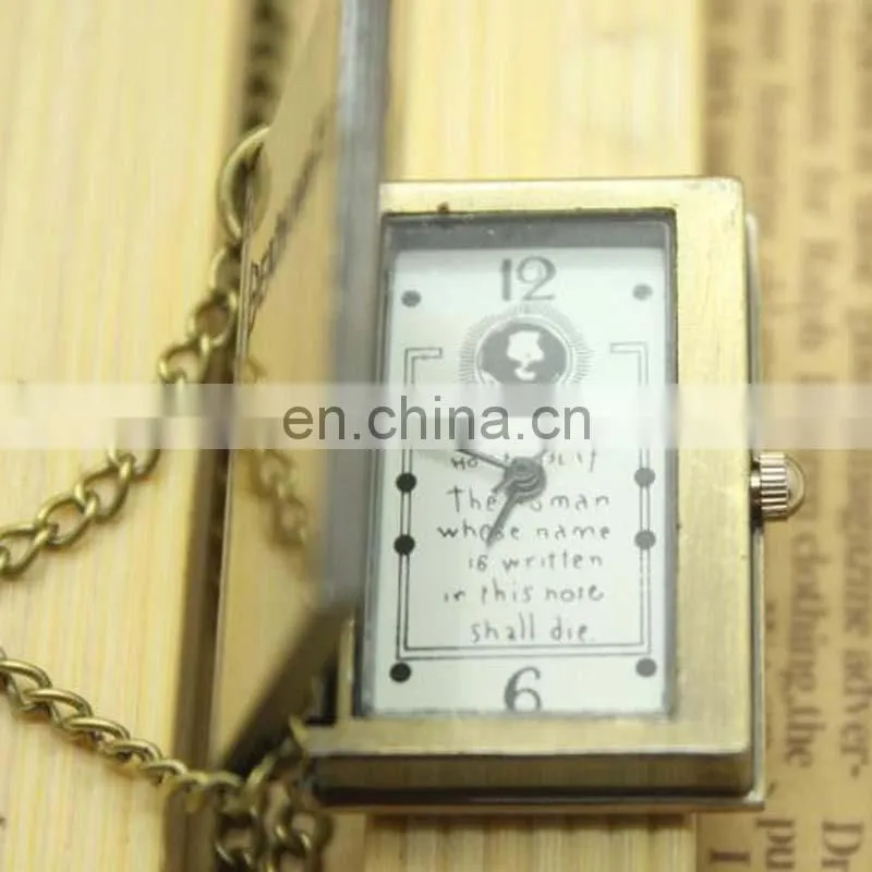 2017 Unique Death Note Notebook Pendant Necklace Pocket Watch Death Notebook Watch