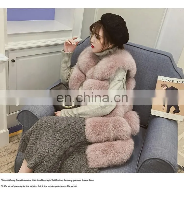 2016 New Fashion Women Luxury Vest Hot Sale Lady Vest Real Fox Fur Waistcoat