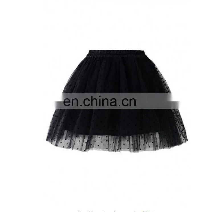 Polka Dots Tulle Skirt in Black
