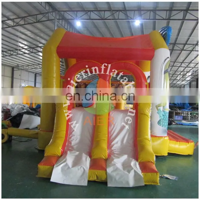 high quality outdoor inflatable castle house / children's toys jumping bed inflatable with slide