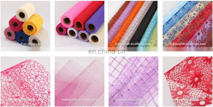 2016 Multicolor Raffia Floral Deco Mesh Popular in European countries