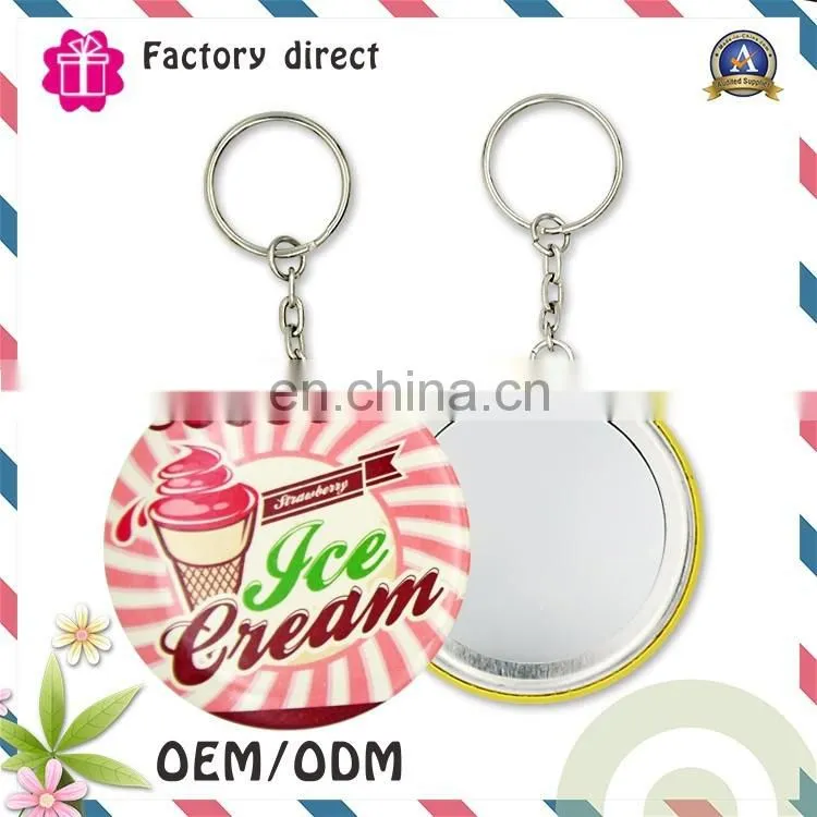 Custom Logo Printed Promotional keychain mirror