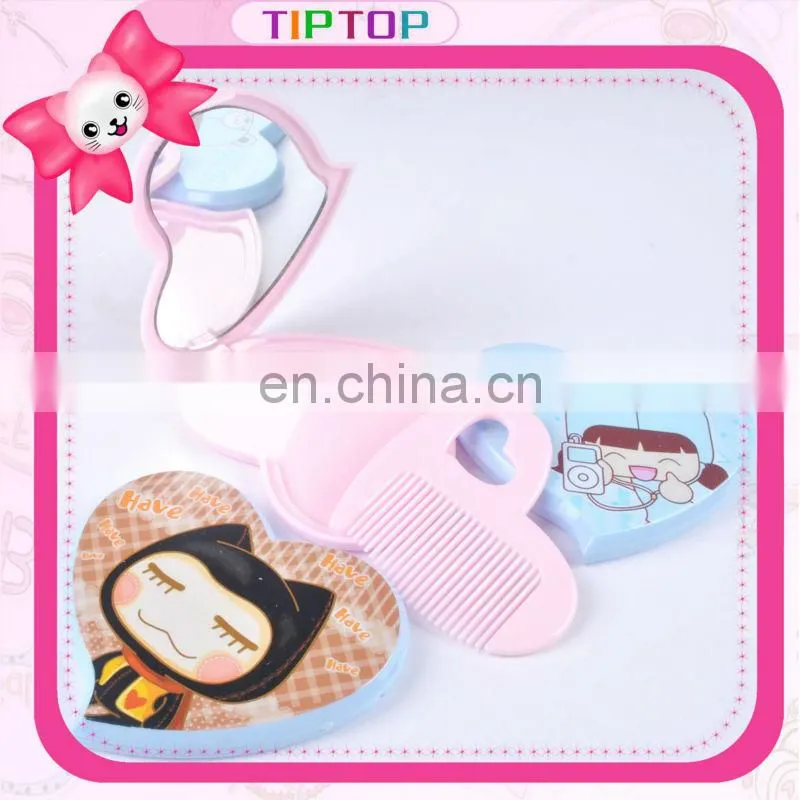 Plastic Pocket Mirror and Comb Set