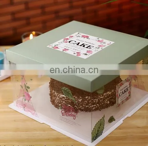 2015 transprent pvc cake box with paper cap