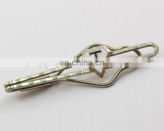 Different letter design tie bar with gold/silver/nickel plated
